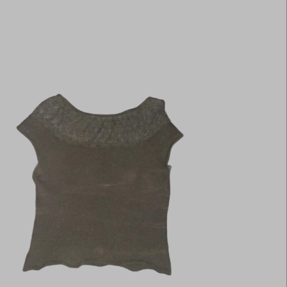 Black lace neck shirt
